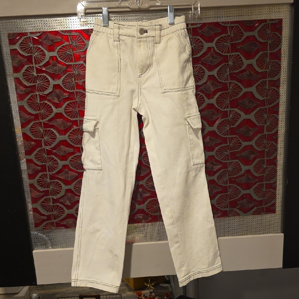 GB Girls Light Beige Cargo Pants